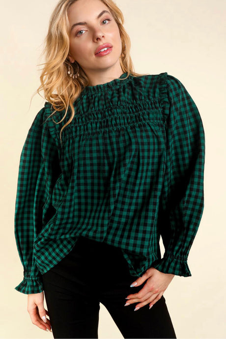 Christmas Gingham Gal Top -Multiple Colors-