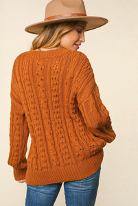 Warm Sweater Vibes in Rust -PLUS-