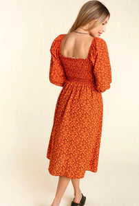 You Make Me Smile Dress in Rust