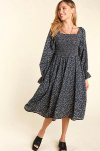 You Make Me Smile Dress in Charcoal -PLUS-