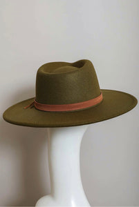 Wide Brim Hat in Light Olive