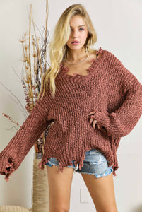Wishes Do Come True Sweater in Marsala -PLUS-