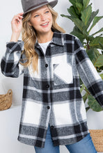 Load image into Gallery viewer, Plaid Shacket in Black -PLUS-