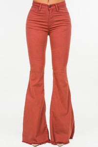 The Distressed Bell Bottoms in Rust