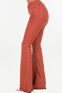 The Distressed Bell Bottoms in Rust