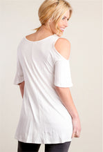 Load image into Gallery viewer, White Cold Shoulder Top