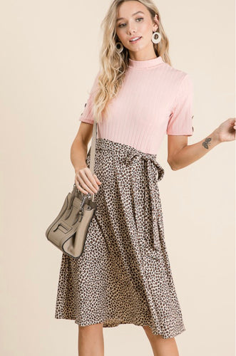 In Love Leopard Midi in Blush