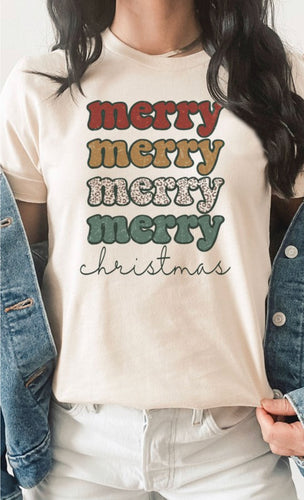 Merry x4 Christmas Tee