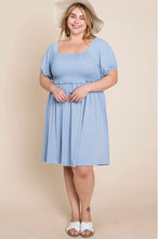 Load image into Gallery viewer, Tiptoe Through the Tulips Dress in Baby Blue -PLUS-