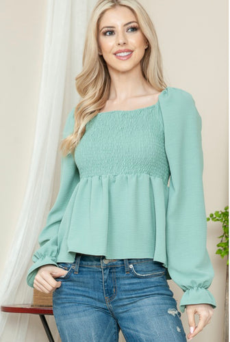 Take a Chance on Me Top in Sage