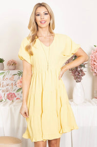 Sweet Spring Dress in Light Yellow