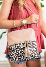 Load image into Gallery viewer, Leopard Crossbody Purse in Blush